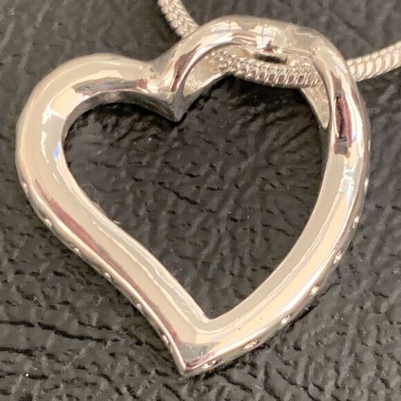 Open Heart Pendant Necklace with Swarovski Crystals - Friend Birthday Gift NEW - Picture 5 of 7